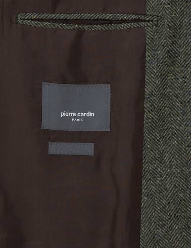 Haki Slim Fit Yün Kaşmir Ceket
