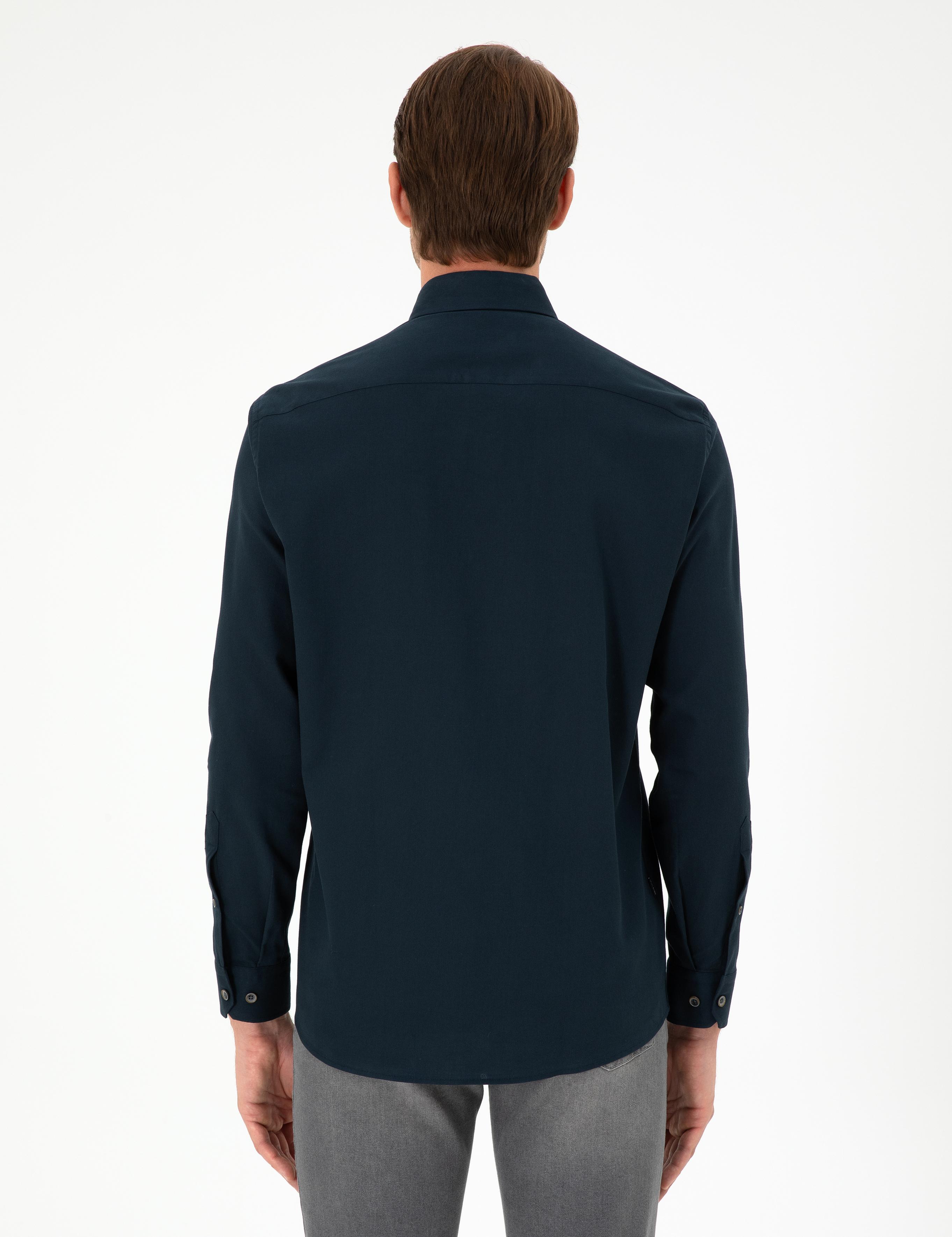 Lacivert Regular Fit Uzun Kollu Gömlek