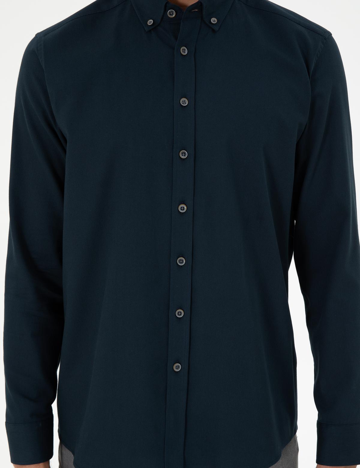 Lacivert Regular Fit Uzun Kollu Gömlek - 50292553026