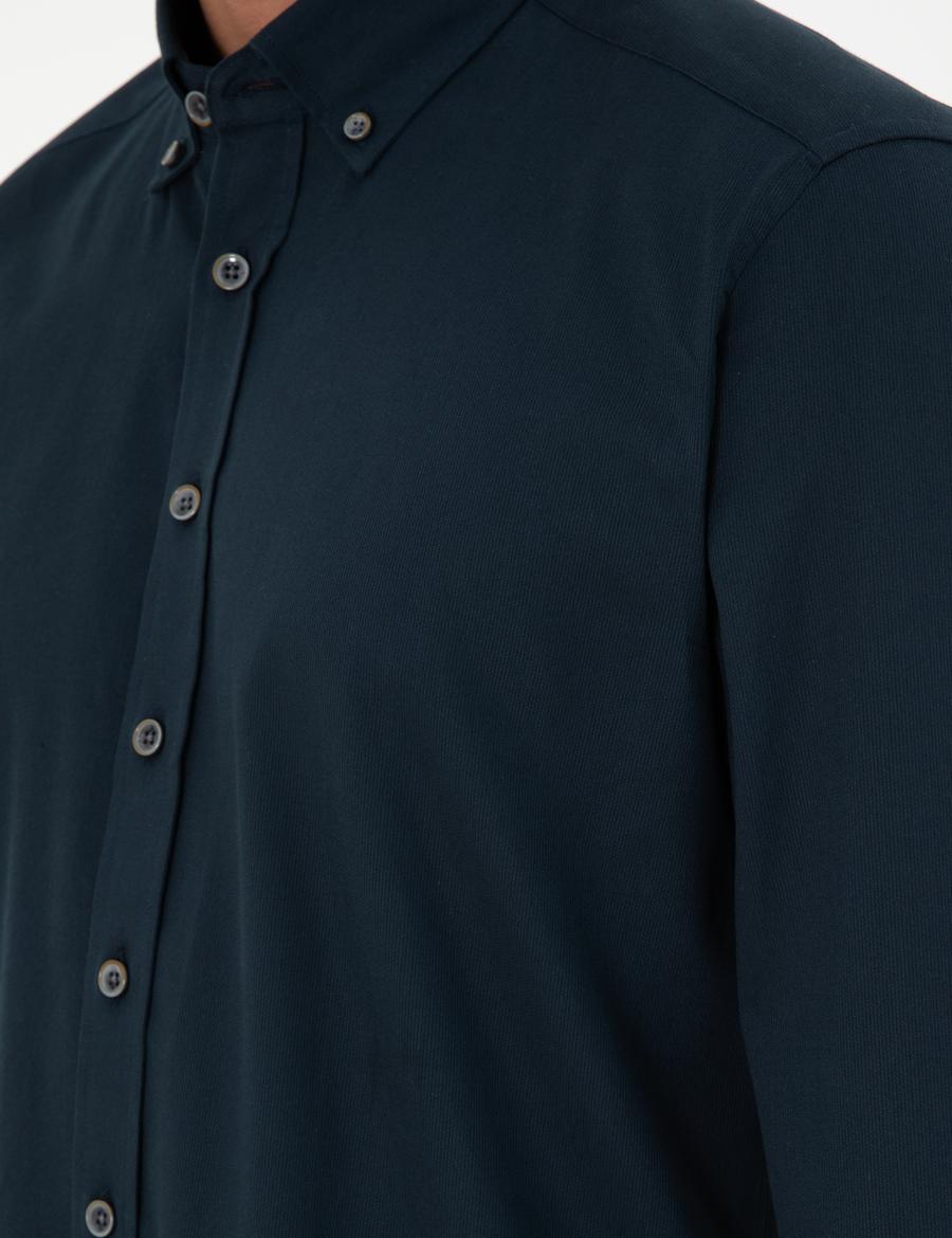 Lacivert Regular Fit Uzun Kollu Gömlek