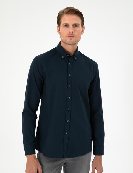 Lacivert Regular Fit Uzun Kollu Gömlek - 50292553026
