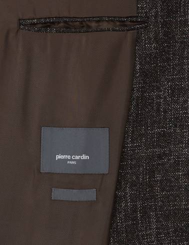 Kahverengi Yün Karışımlı Ex. Slim Fit Ceket