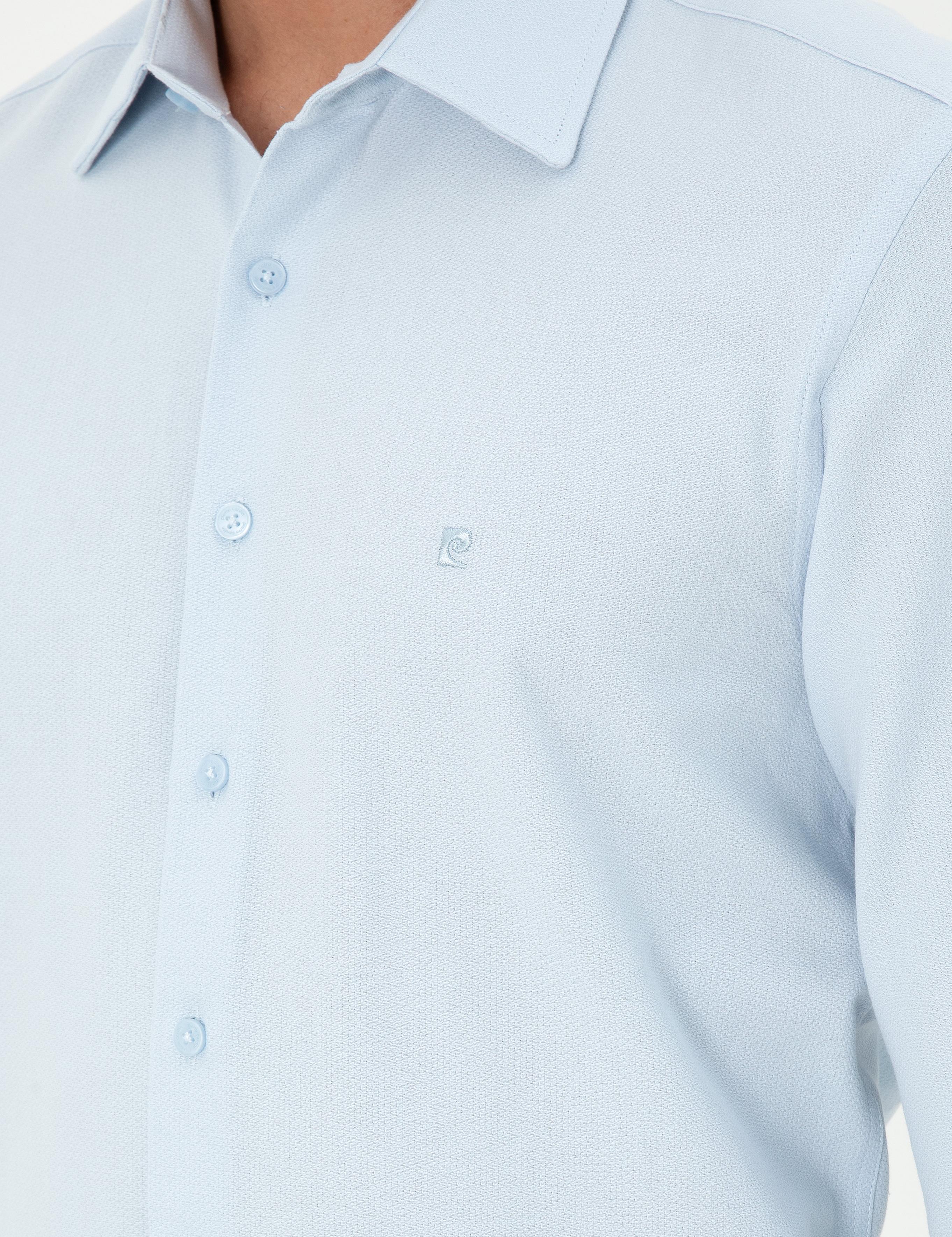 Açık Mavi Slim Fit Uzun Kollu Gömlek