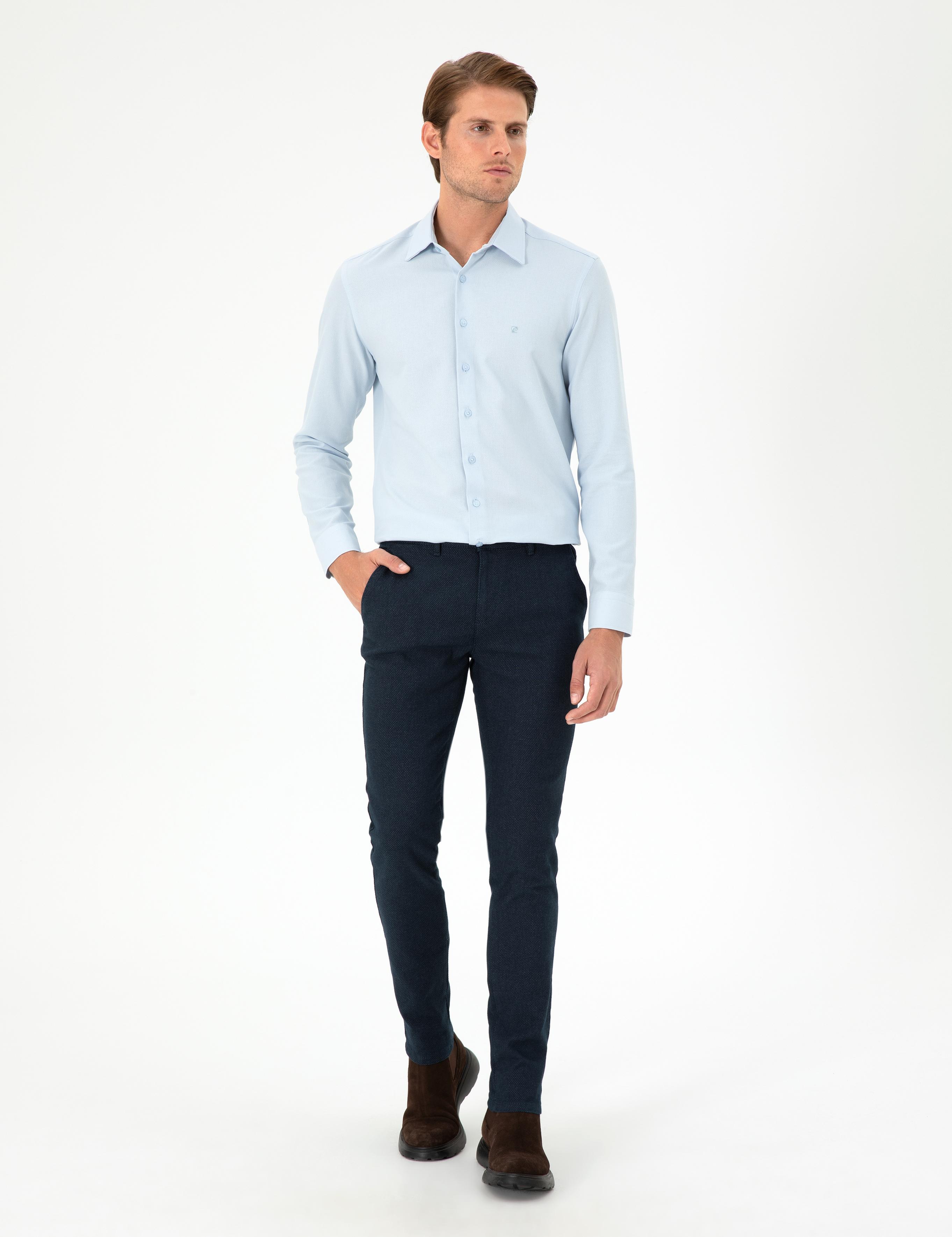 Açık Mavi Slim Fit Uzun Kollu Gömlek