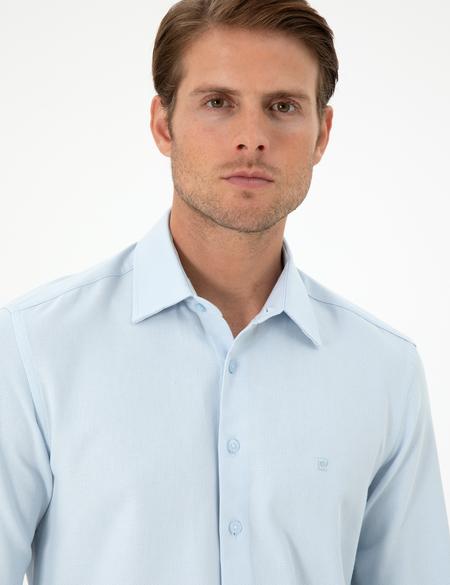 Açık Mavi Slim Fit Uzun Kollu Gömlek - 50294732014