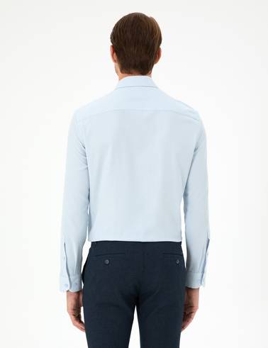 Açık Mavi Slim Fit Uzun Kollu Gömlek