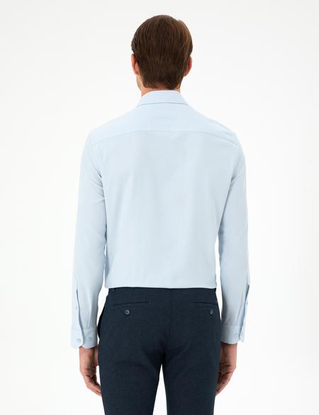 Açık Mavi Slim Fit Uzun Kollu Gömlek - 50294732014