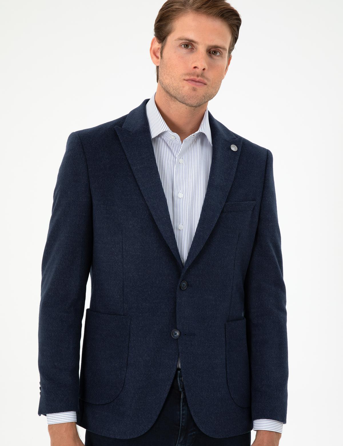 Lacivert Ex. Slim Fit Ceket - 50278449005