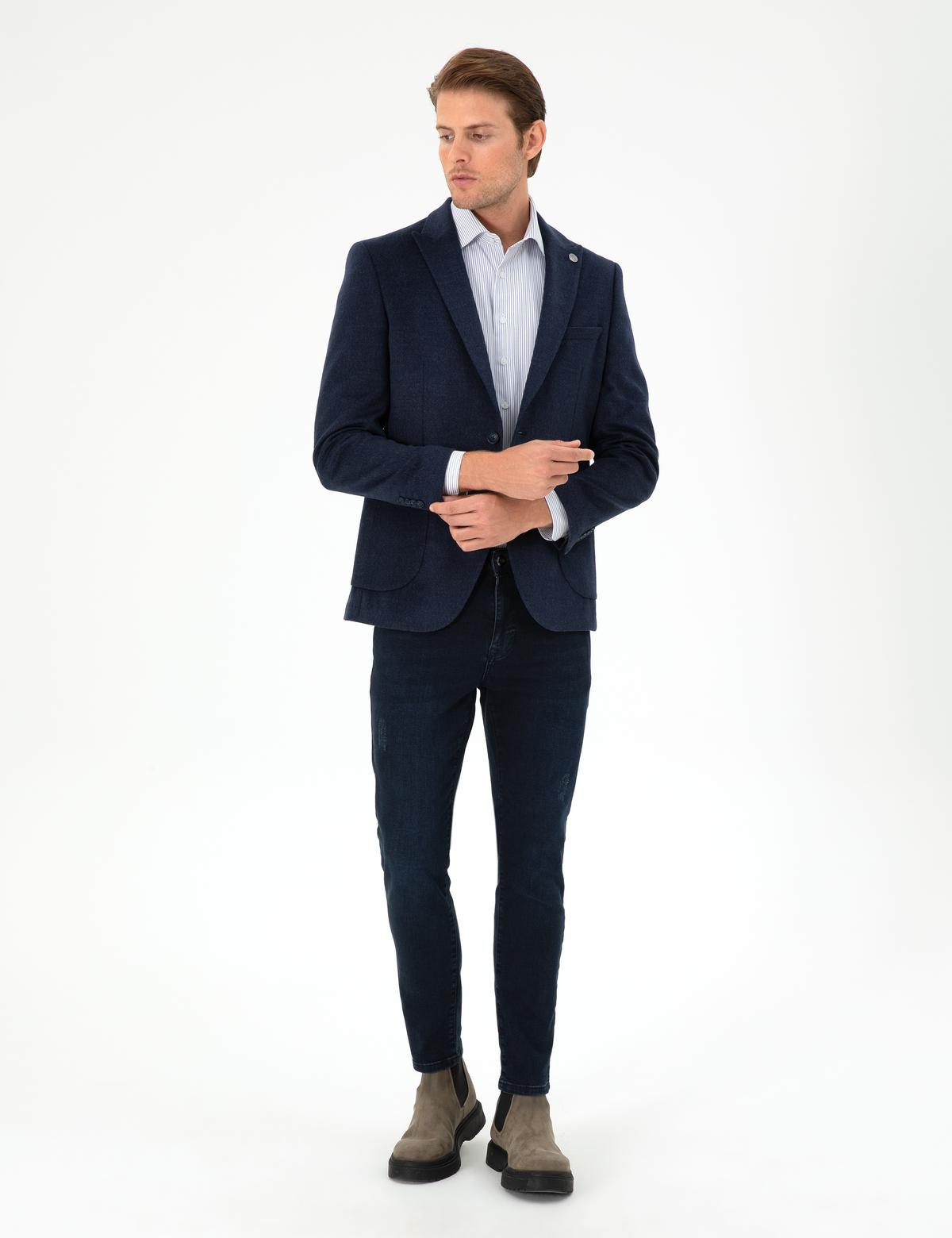 Lacivert Ex. Slim Fit Ceket - 50278449005