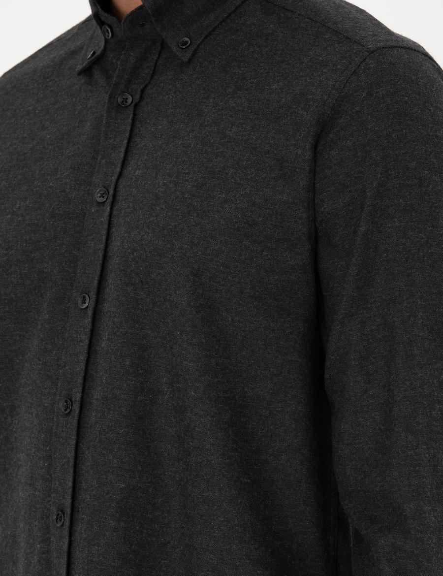 Siyah Regular Fit Uzun Kollu Gömlek