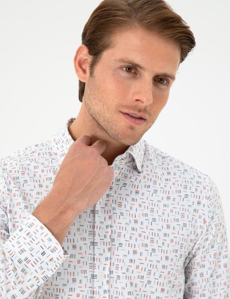 Turuncu Slim Fit Uzun Kollu Gömlek - 50298170014