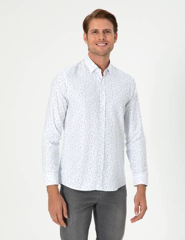 Mavi Slim Fit Uzun Kollu Gömlek