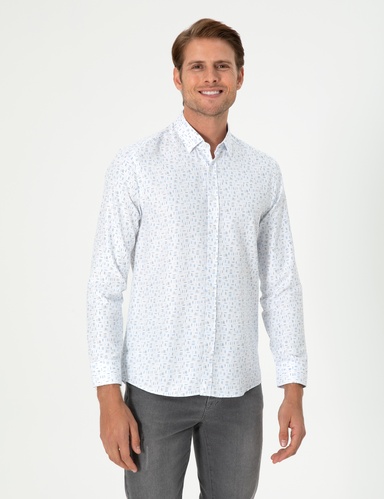 Mavi Slim Fit Uzun Kollu Gömlek