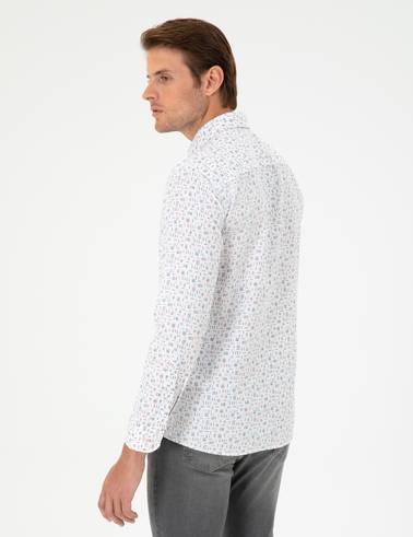Turuncu Slim Fit Uzun Kollu Gömlek