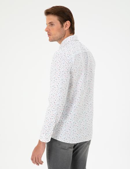 Turuncu Slim Fit Uzun Kollu Gömlek - 50298170014