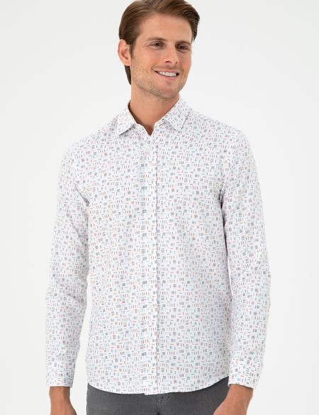 Turuncu Slim Fit Uzun Kollu Gömlek - 50298170014