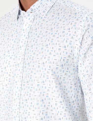 Mavi Slim Fit Uzun Kollu Gömlek