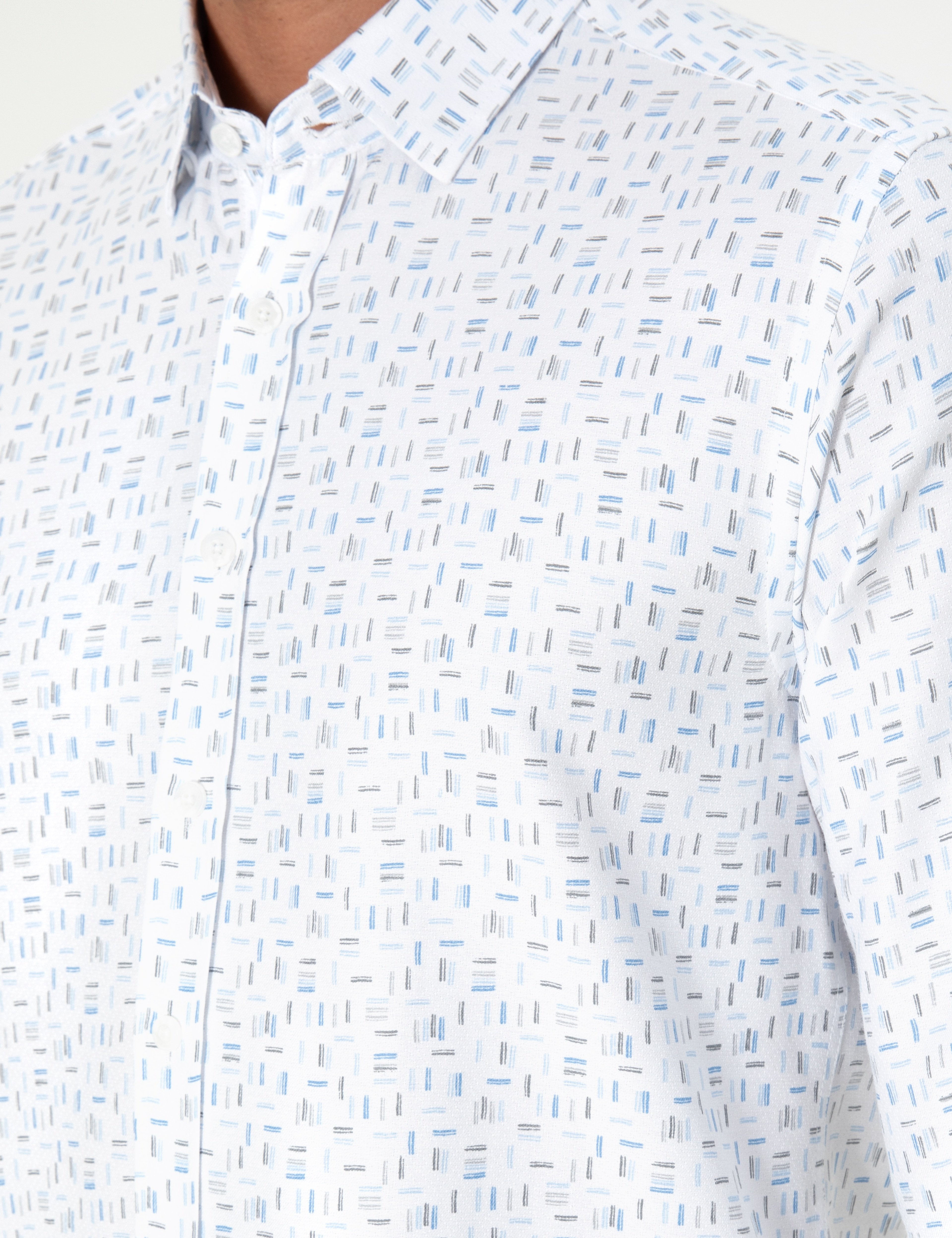 Mavi Slim Fit Uzun Kollu Gömlek - Image 7