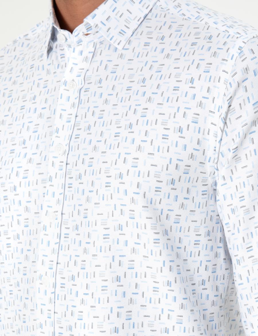 Mavi Slim Fit Uzun Kollu Gömlek