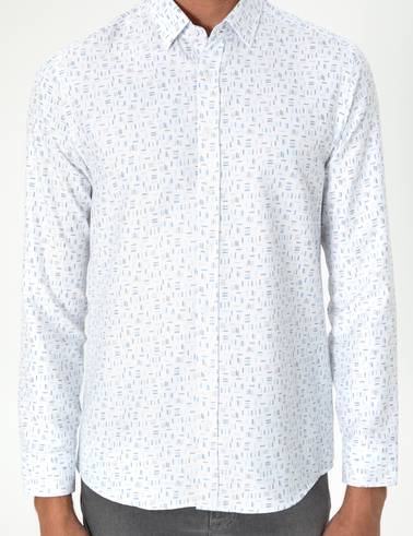 Mavi Slim Fit Uzun Kollu Gömlek