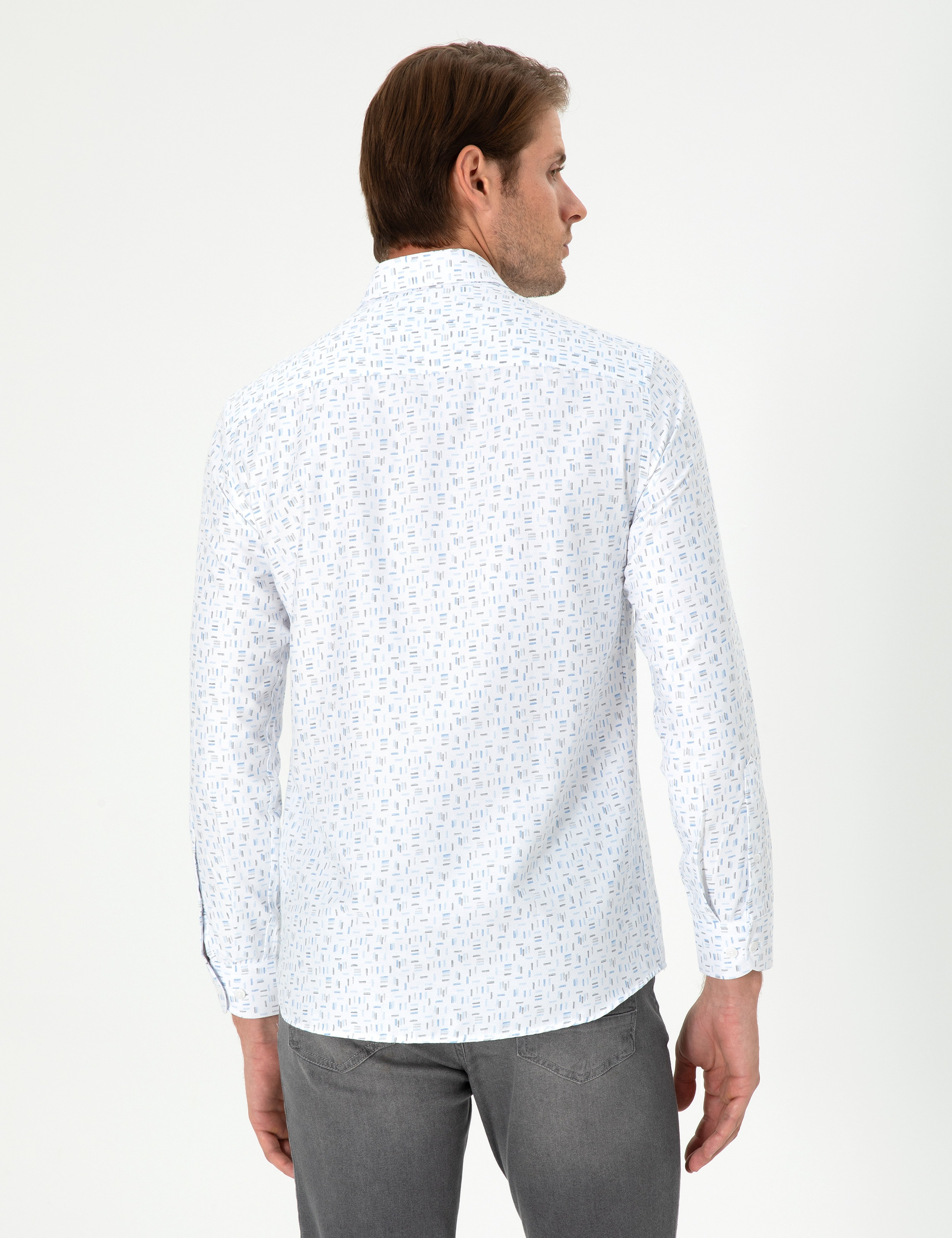 Mavi Slim Fit Uzun Kollu Gömlek