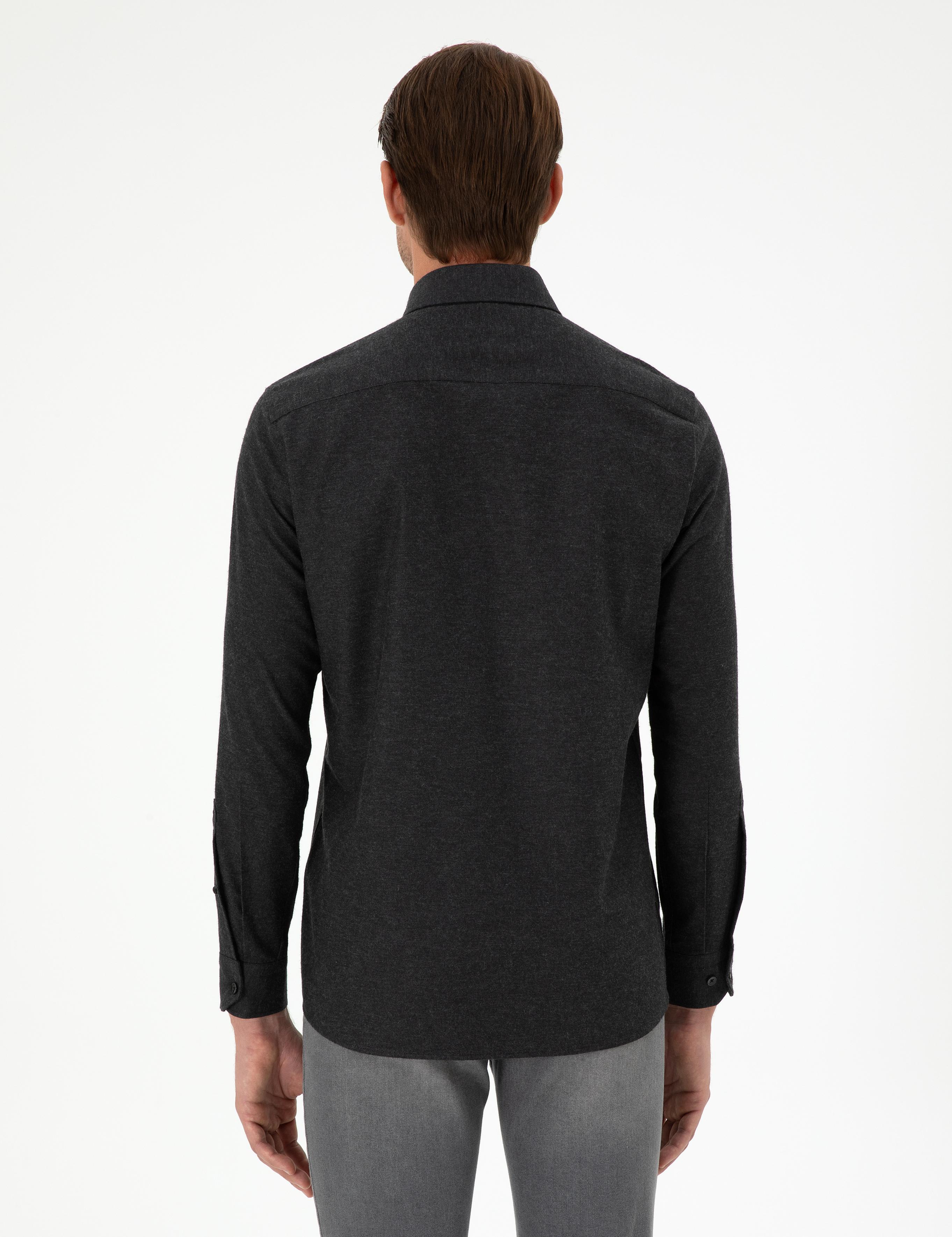 Siyah Regular Fit Uzun Kollu Gömlek