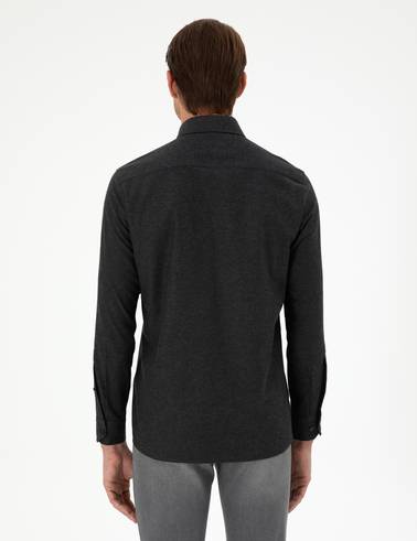 Siyah Regular Fit Uzun Kollu Gömlek