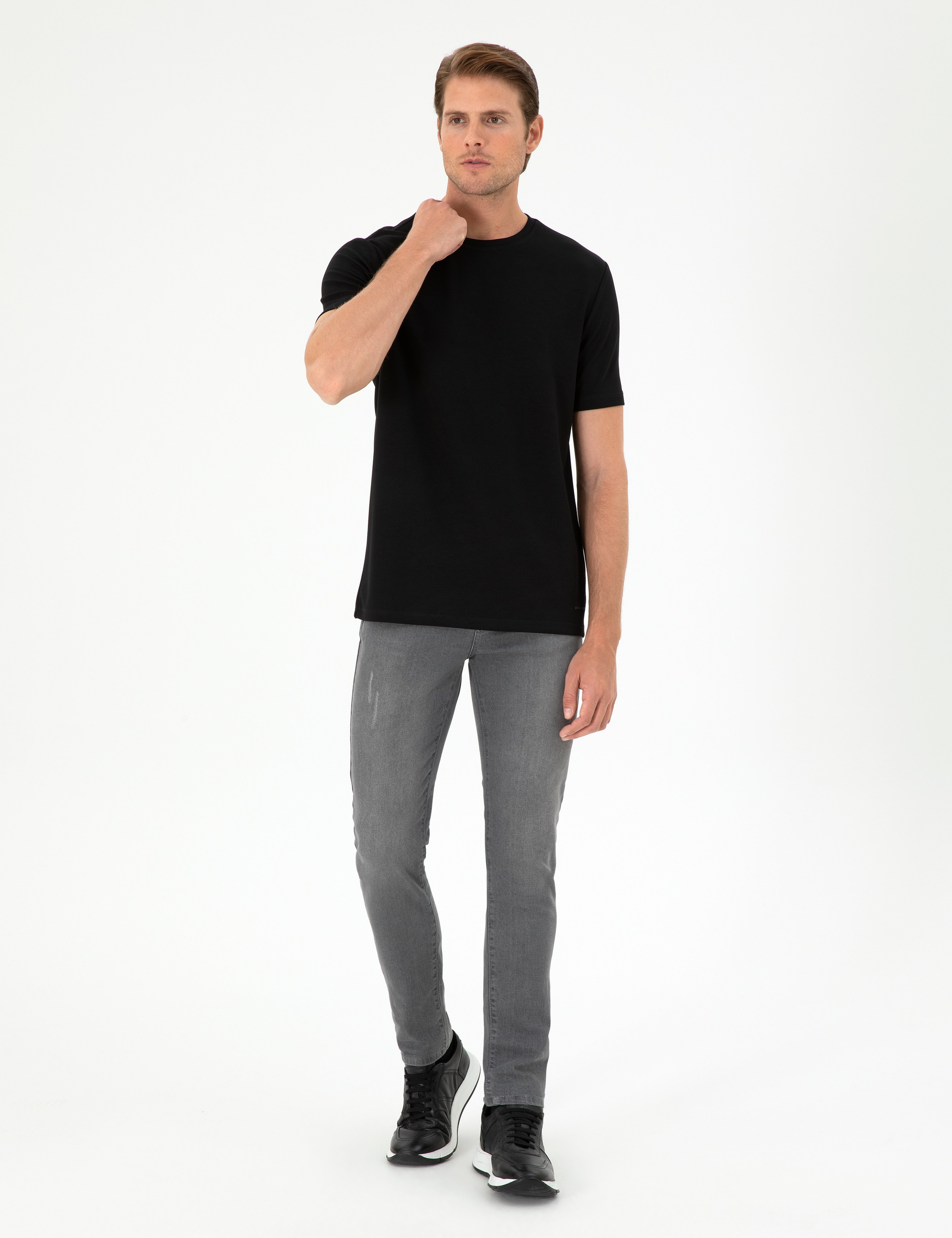 Siyah Regular Fit Tişört - Image 4