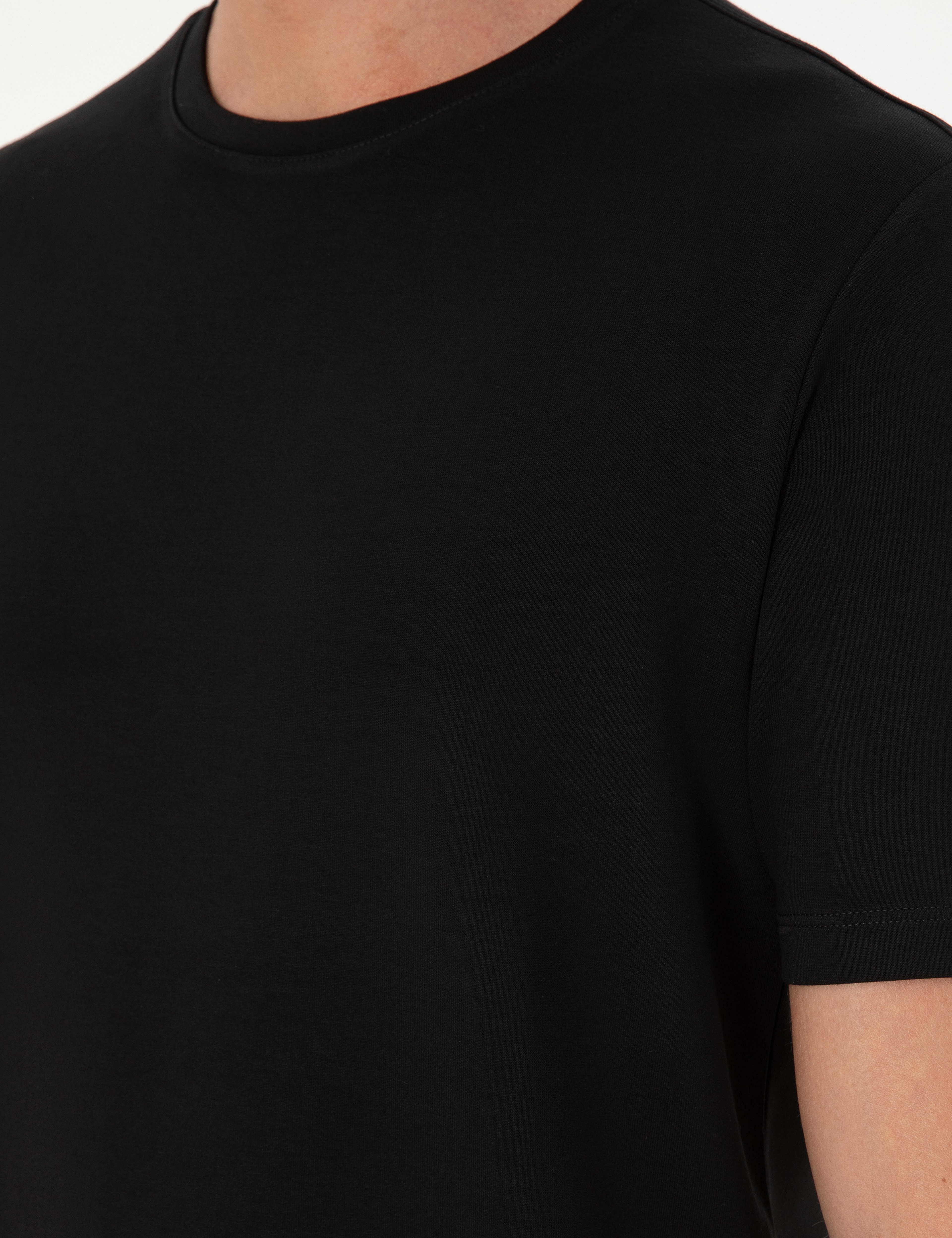 Siyah Regular Fit Tişört - Image 7