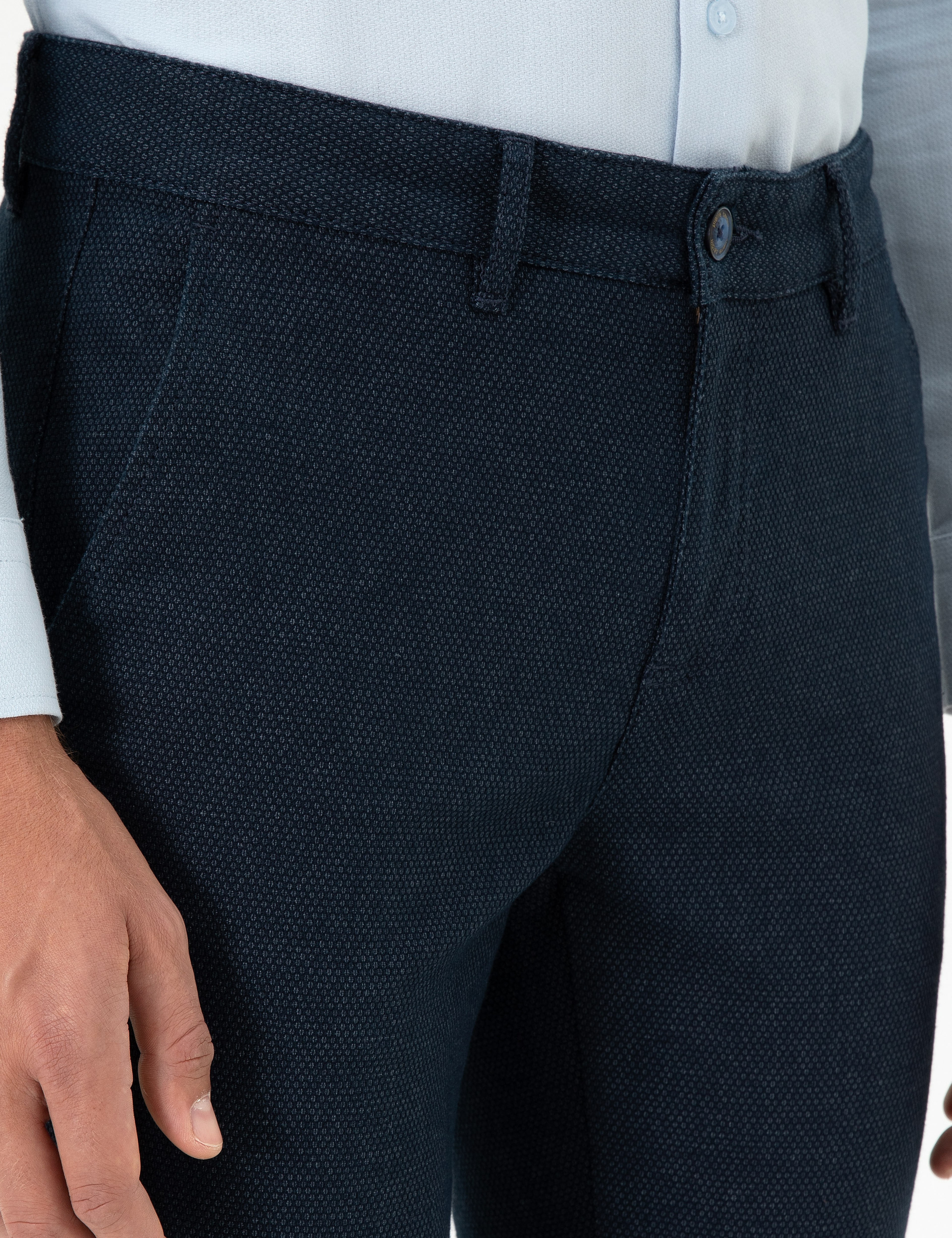 Lacivert Slim Fit Kanvas Pantolon - Image 5