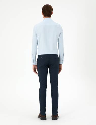 Lacivert Slim Fit Kanvas Pantolon