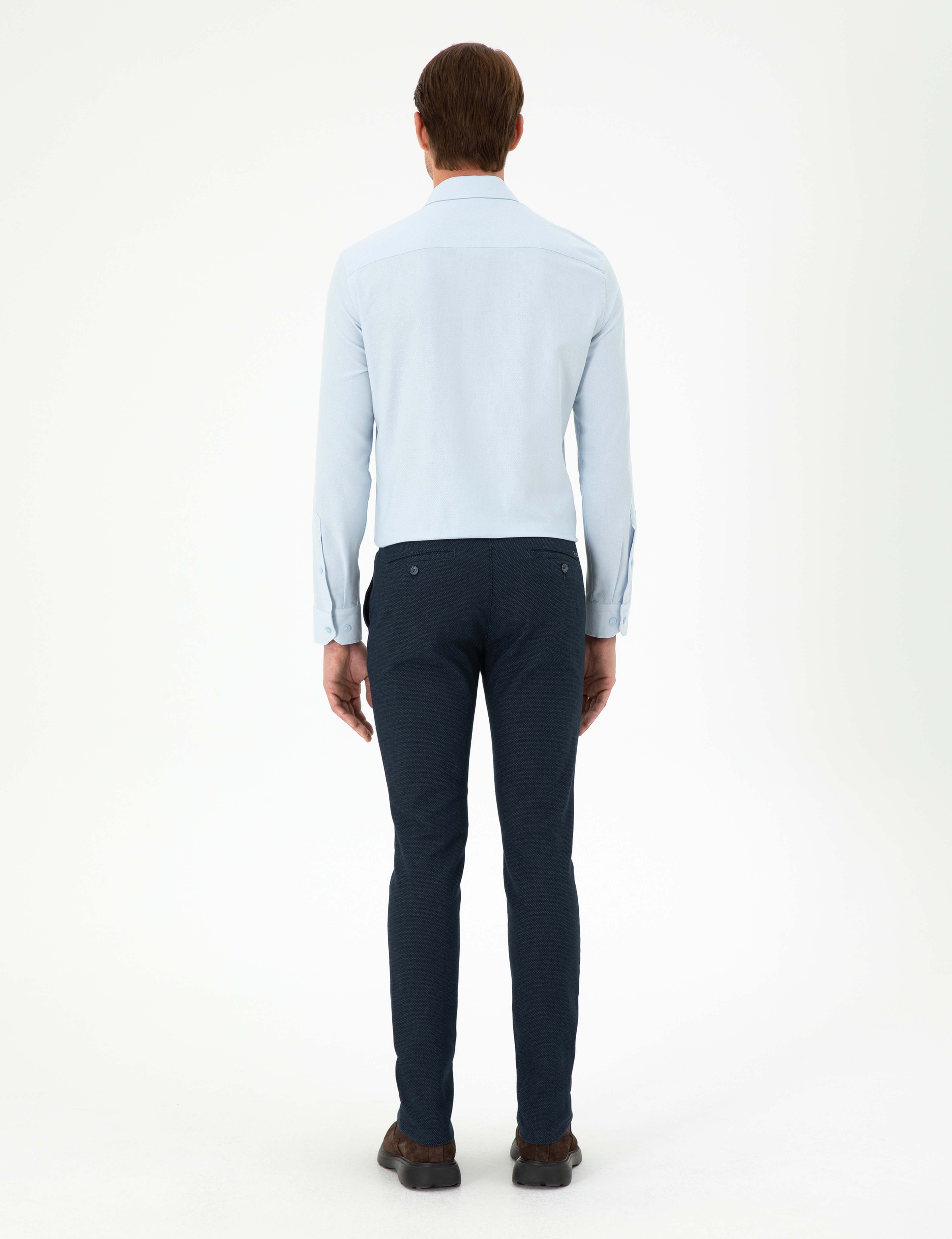 Lacivert Slim Fit Kanvas Pantolon