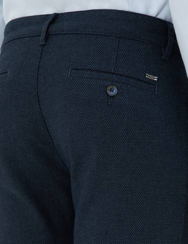 Lacivert Slim Fit Kanvas Pantolon