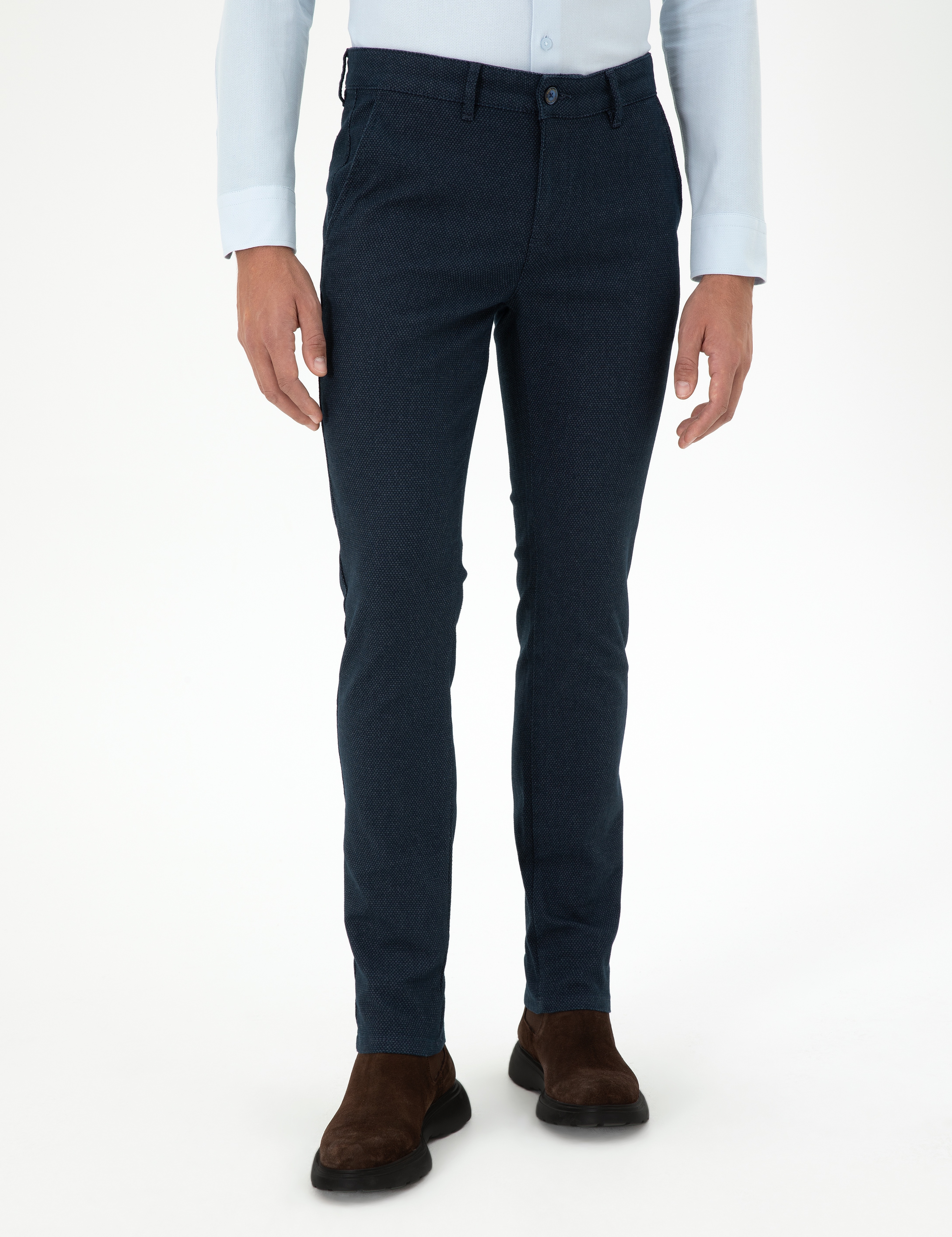 Lacivert Slim Fit Kanvas Pantolon - Image 2