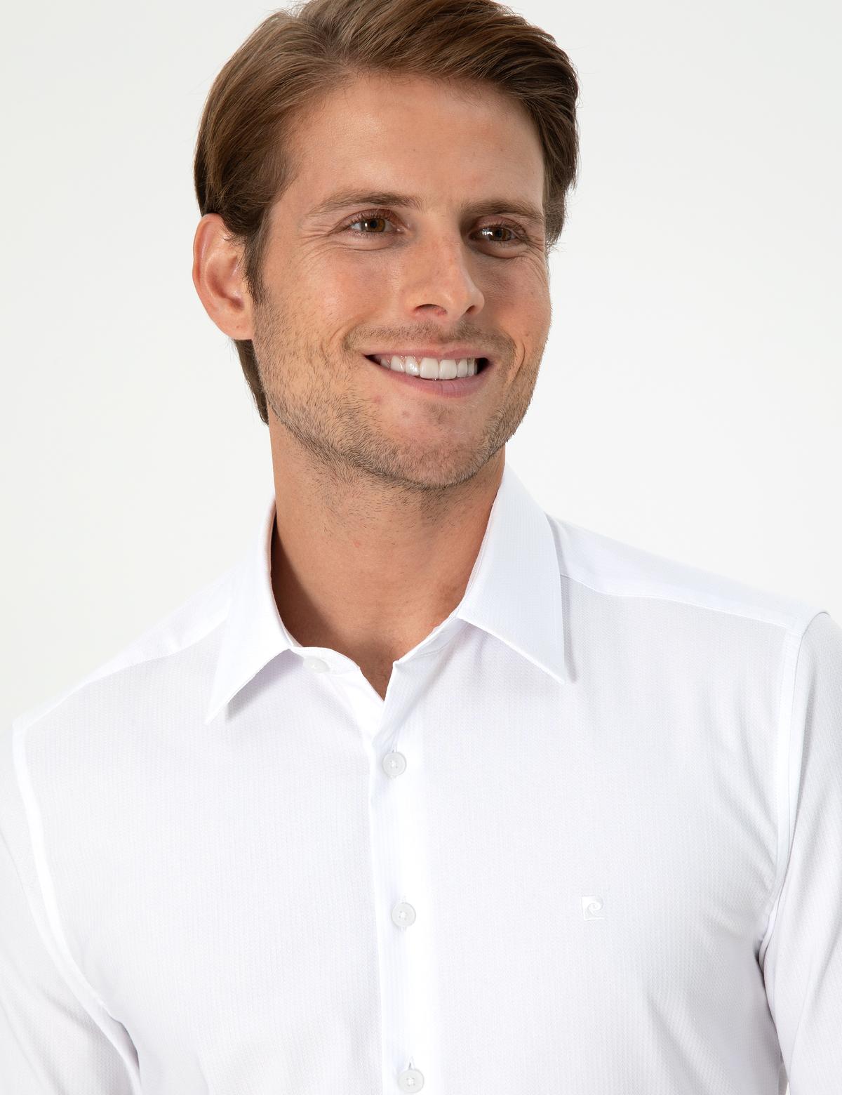 Beyaz Ex. Slim Fit Uzun Kollu Gömlek - 50292264007