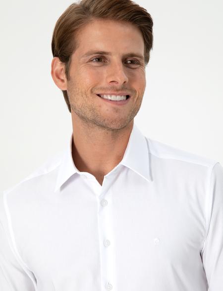 Beyaz Ex. Slim Fit Uzun Kollu Gömlek - 50292264007