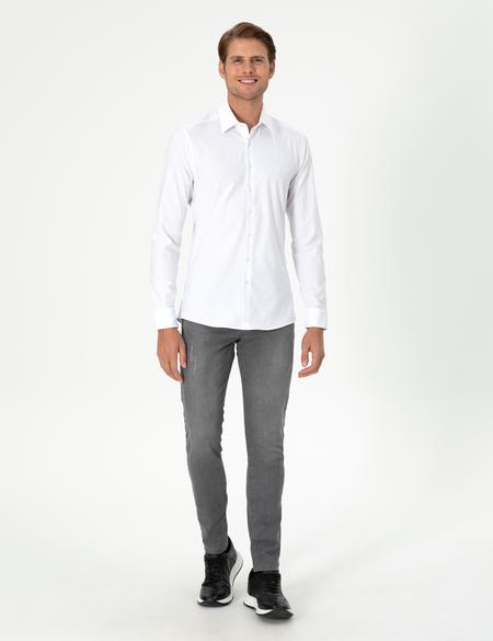 Beyaz Ex. Slim Fit Uzun Kollu Gömlek - 50292264007