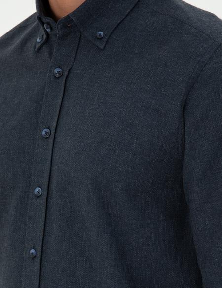 Lacivert Slim Fit Uzun Kollu Gömlek - 50293756047