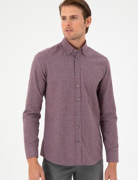 Mor Slim Fit Uzun Kollu Gömlek - 50293756032