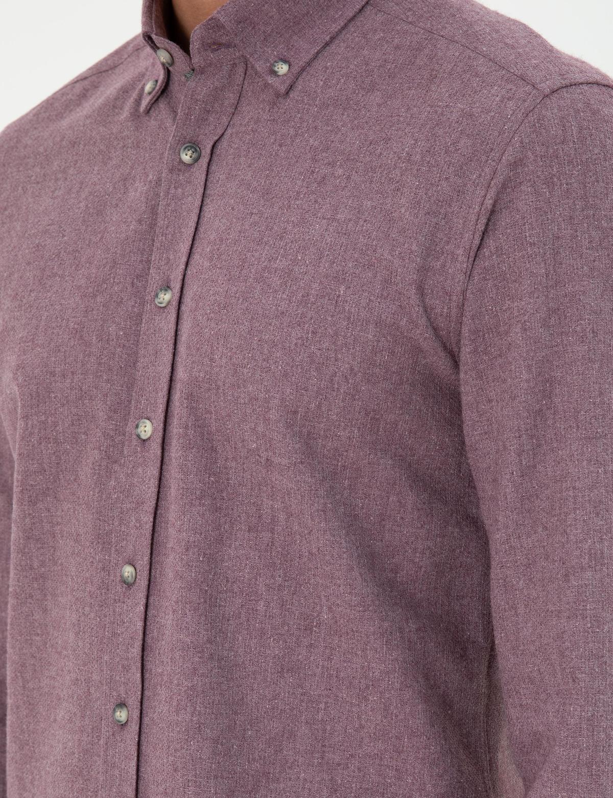 Mor Slim Fit Uzun Kollu Gömlek - 50293756032