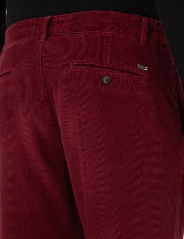 Bordo Carrot Fit Kadife Kanvas Pantolon