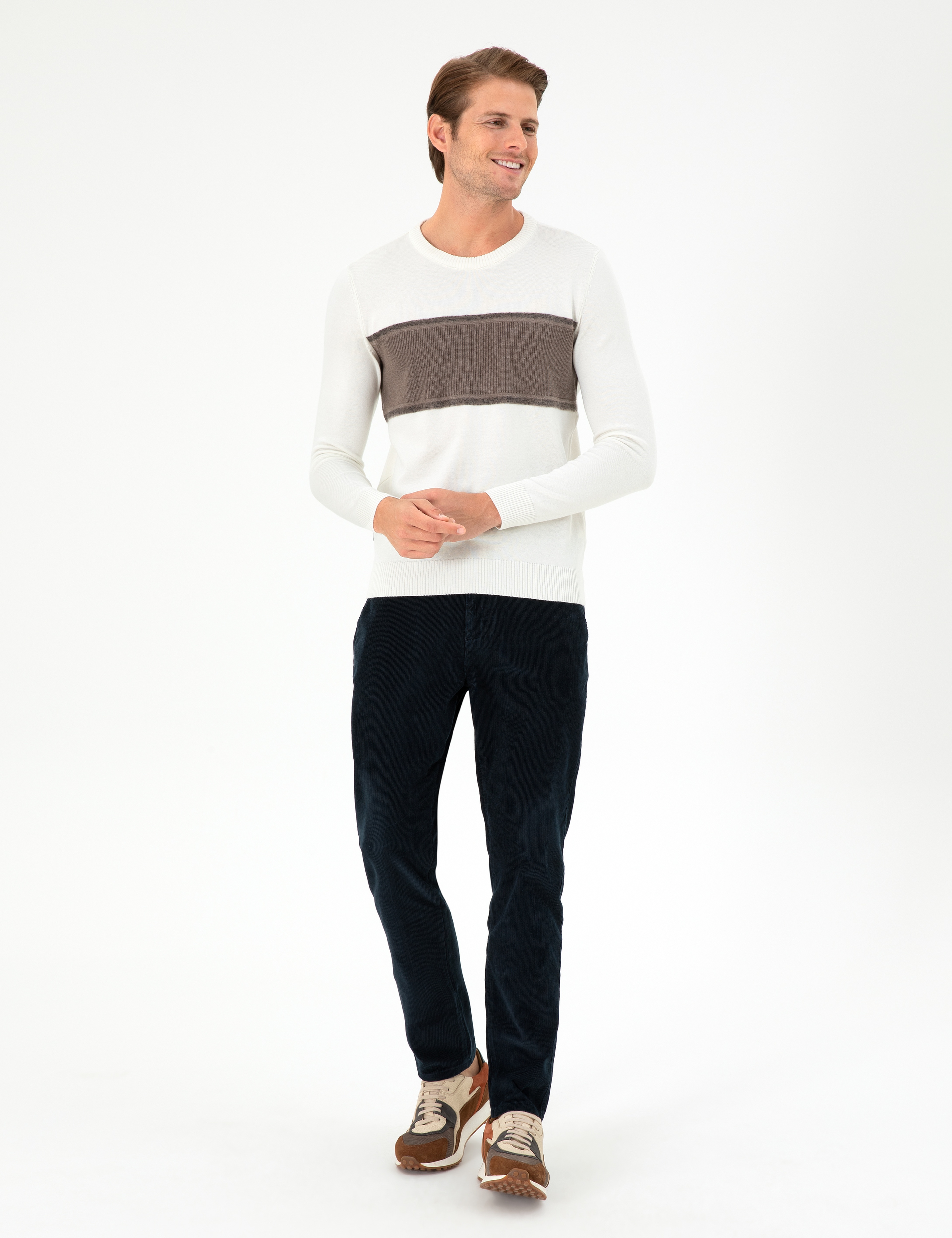 Lacivert Carrot Fit Kadife Kanvas Pantolon - Image 1