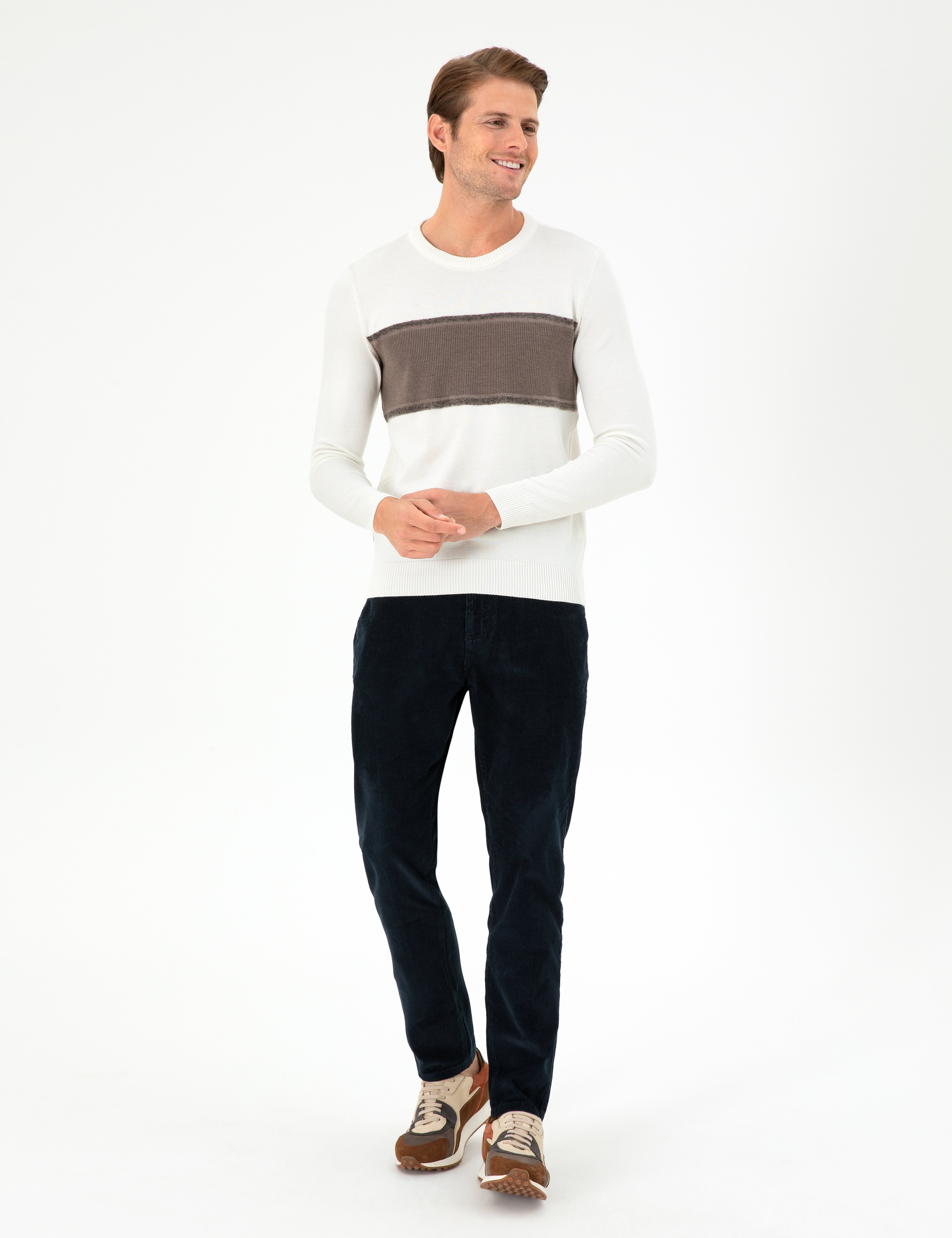 Lacivert Carrot Fit Kadife Kanvas Pantolon