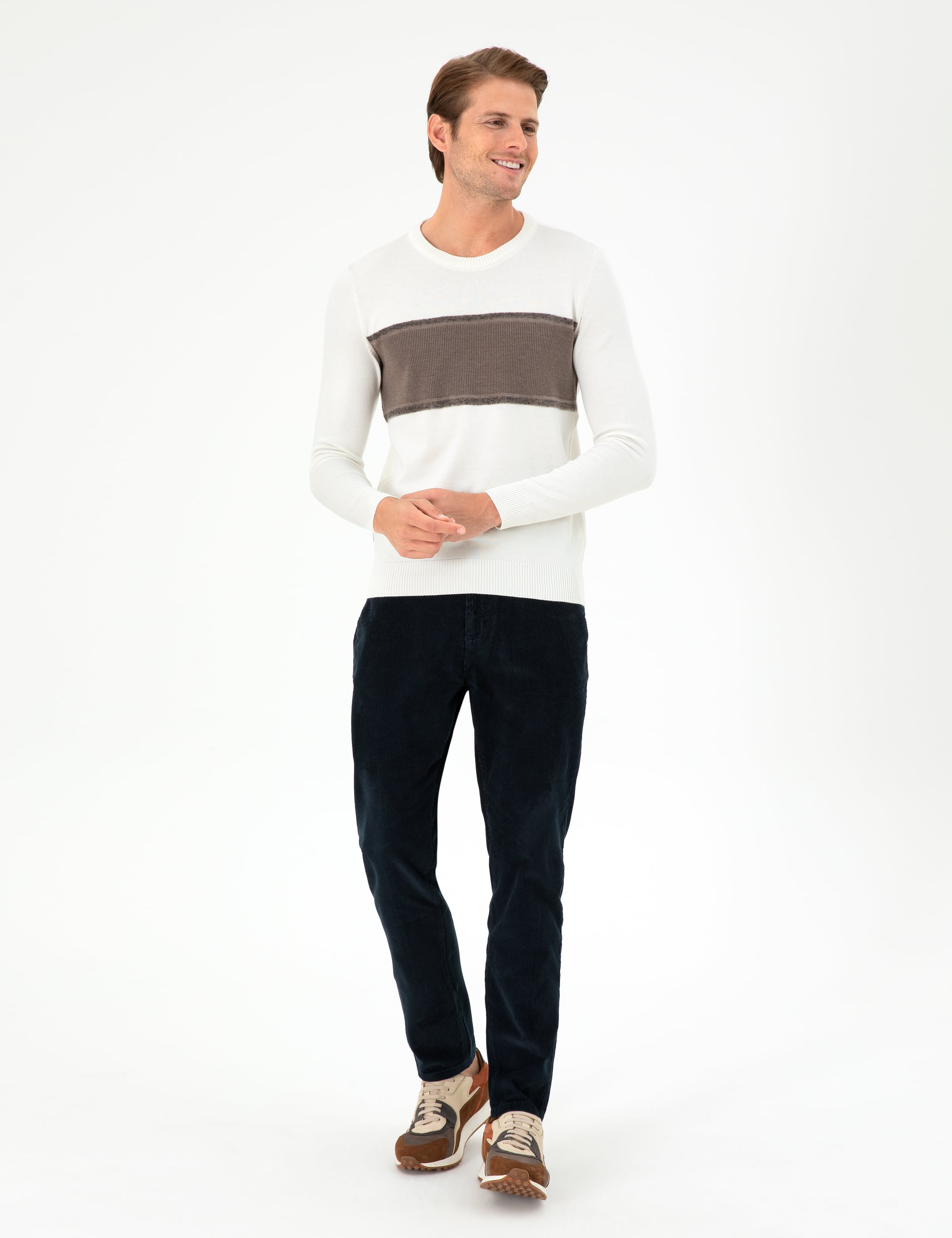 Lacivert Carrot Fit Kadife Kanvas Pantolon