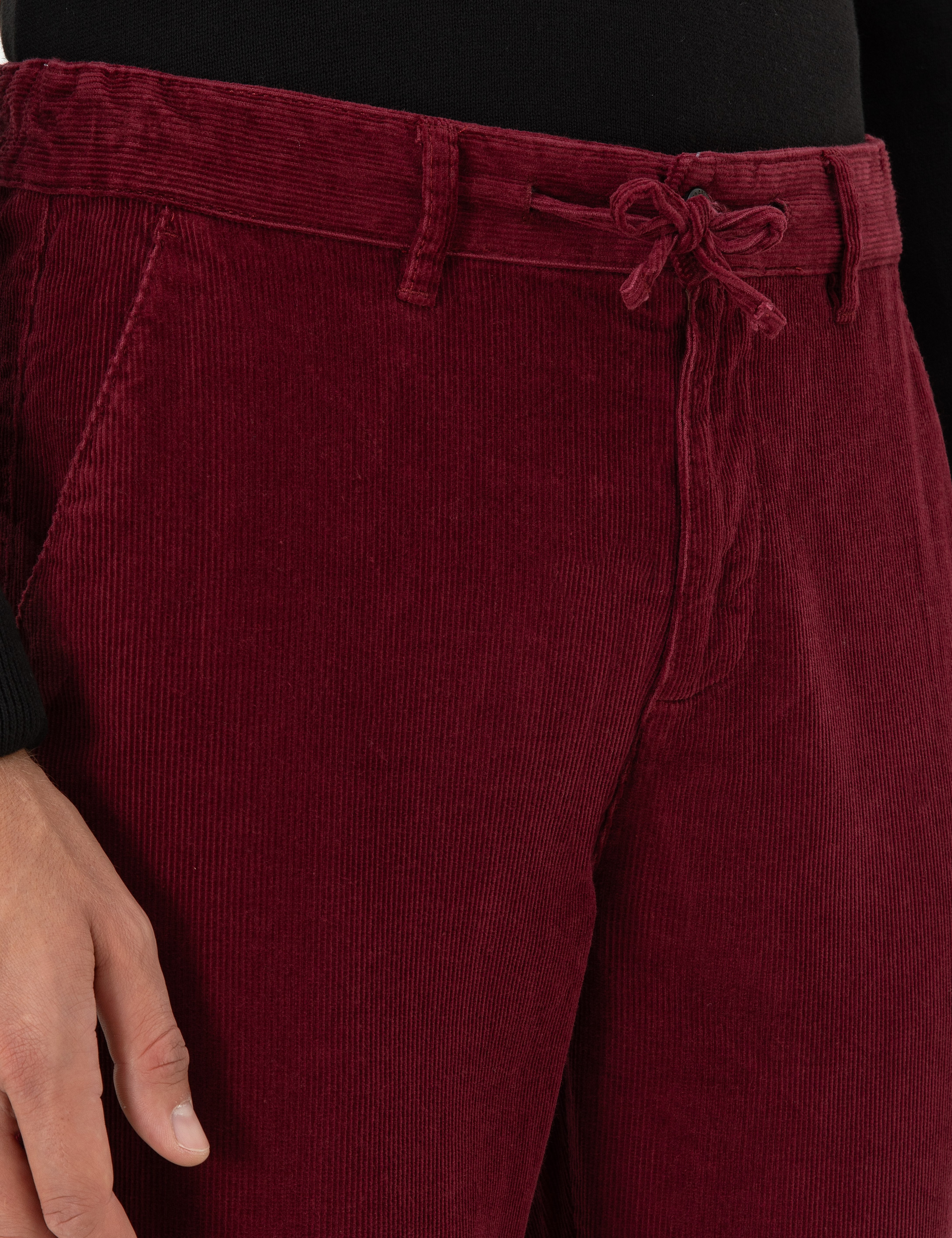 Bordo Carrot Fit Kadife Kanvas Pantolon