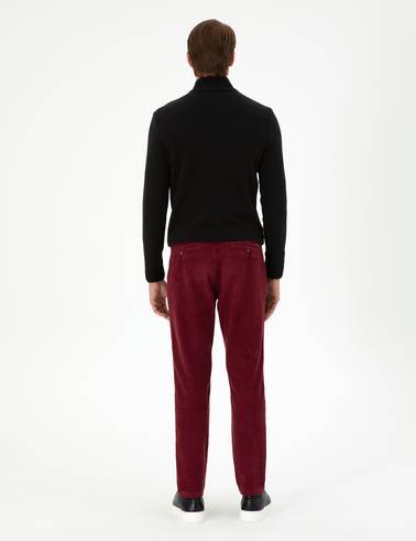 Bordo Carrot Fit Kadife Kanvas Pantolon