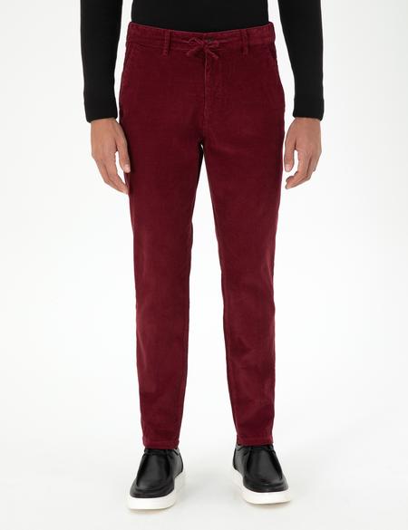 Bordo Carrot Fit Kadife Kanvas Pantolon - 50295927144