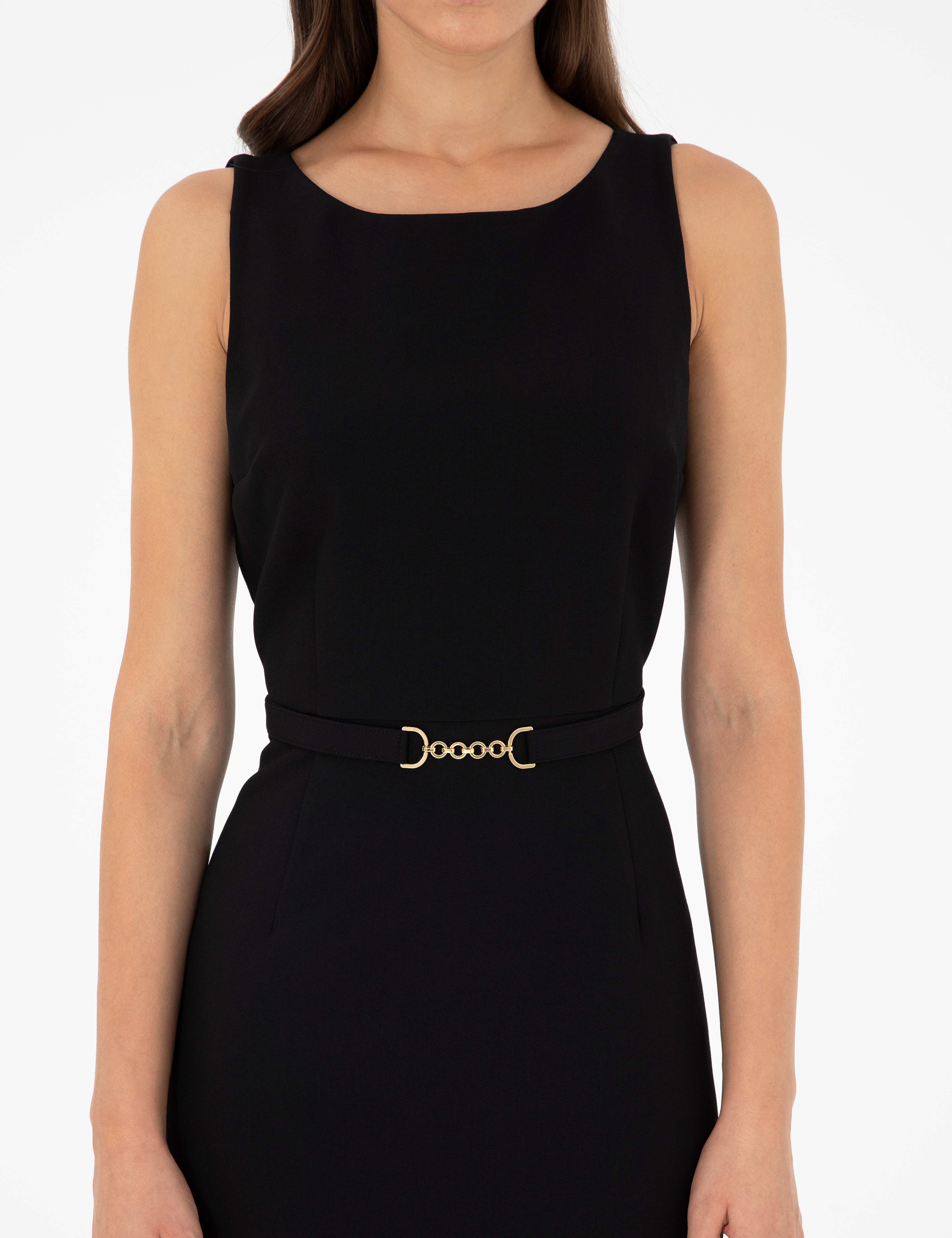 Siyah Slim Fit Dokuma Elbise