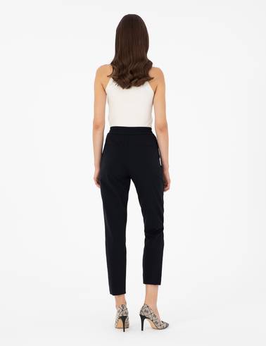 Siyah Carrot Fit Kumaş Pantolon