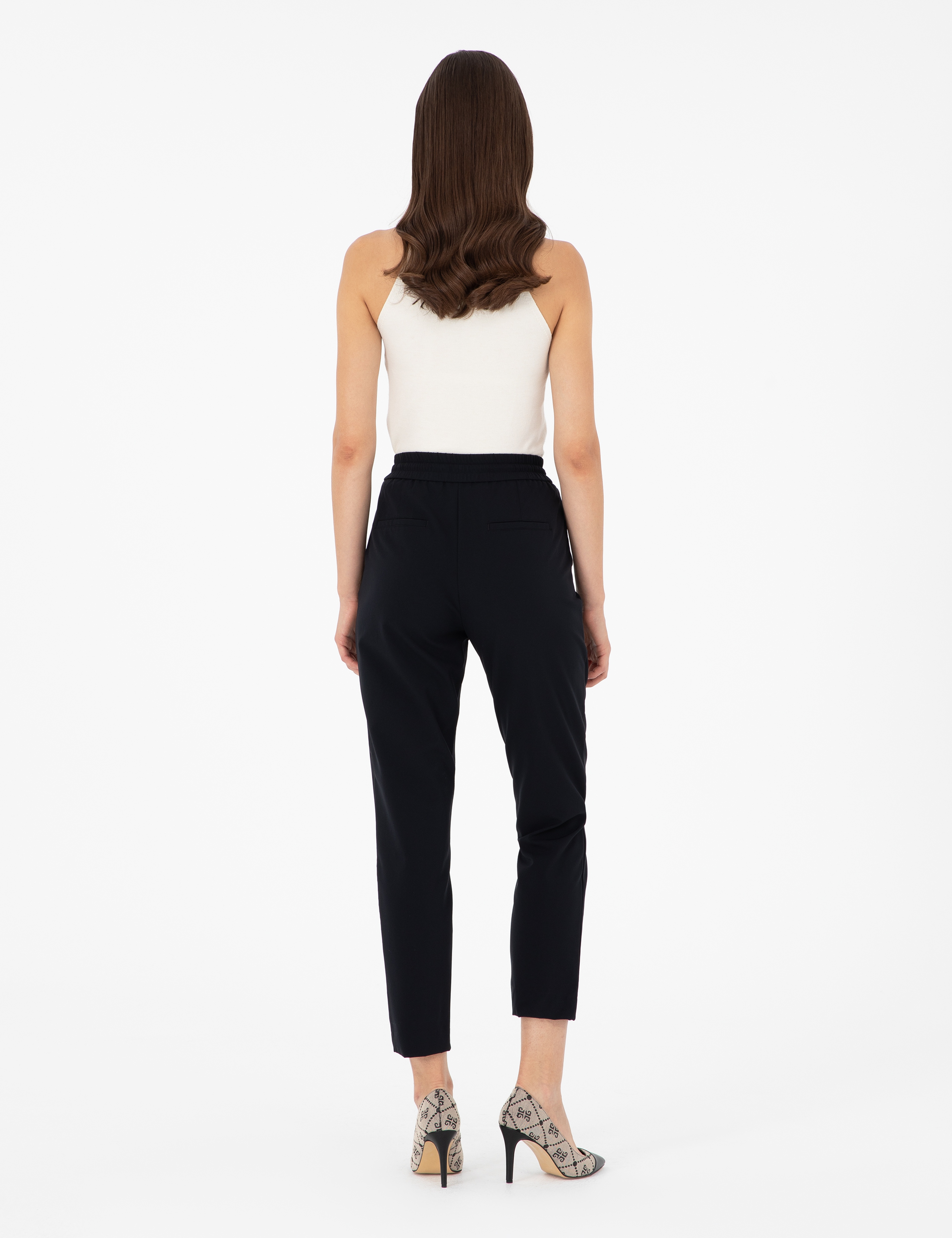 Siyah Carrot Fit Kumaş Pantolon